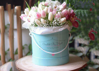 중국 두꺼운 종이 둥근 꽃 상자 로즈 꽃 꽃다발 뜨거운 각인 공상 환경 친화적인 공장