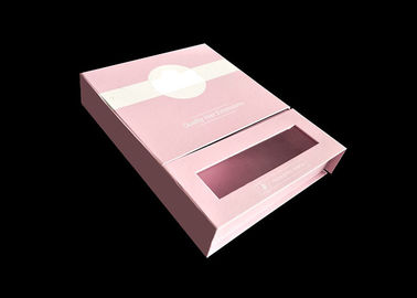 중국 2개의 Interlayers 및 명확한 창을 가진 분홍색 자석 마감 선물 카드 상자 공장