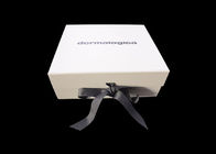 까만 리본 마감 두꺼운 종이 접히는 상자, 백색 공상 선물 상자 협력 업체