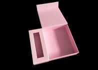 2개의 Interlayers 및 명확한 창을 가진 분홍색 자석 마감 선물 카드 상자 협력 업체