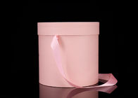 리본 손잡이를 가진 호화스러운 로즈 실린더 선물 상자 분홍색 국제 통화 기금의 특별 인출권 로고 협력 업체