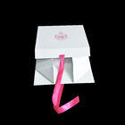 리본 장방형 모양을 가진 서류상 선물 상자 우아한 백색 접을 수 있는 마분지 협력 업체