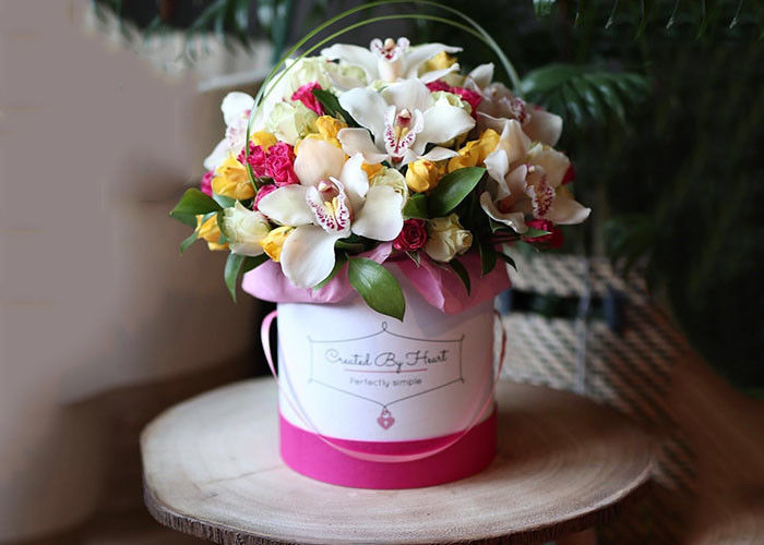 보존 식품 신선한 꽃 재상할 수 있는 쌓을수 있는을 위한 다채로운 접을 수 있는 둥근 꽃 상자 협력 업체