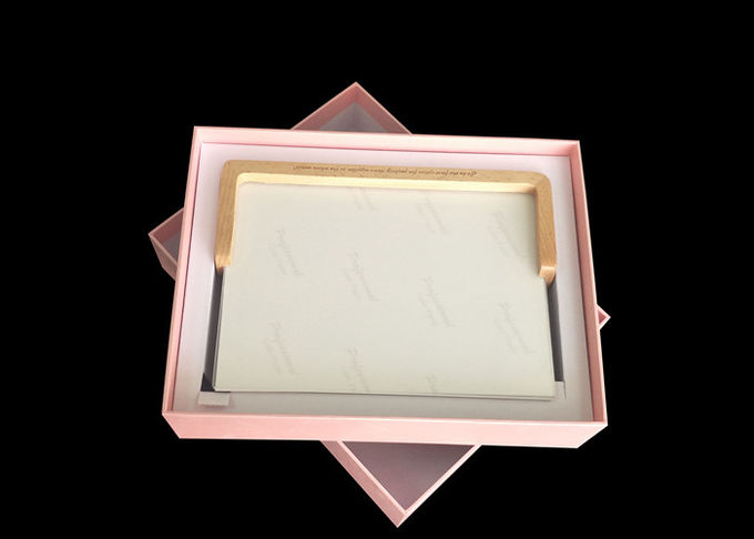 우아한 분홍색 뚜껑 및 기본 상자, 앨범을 위한 주문을 받아서 만들어진 크기 마분지 선물 상자